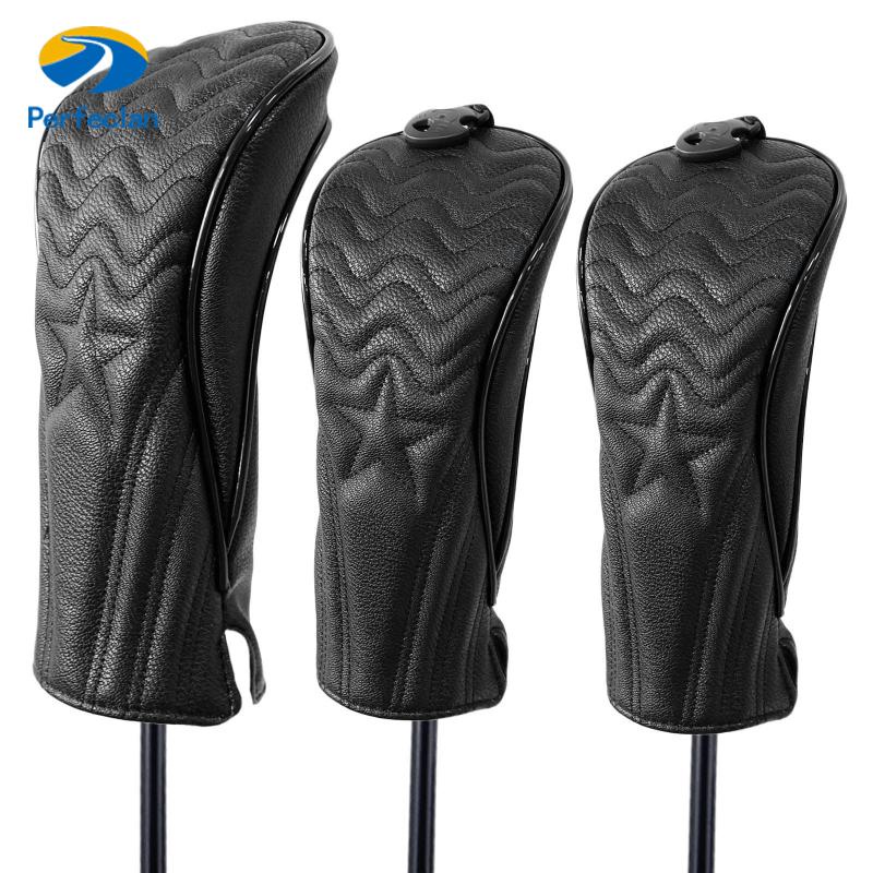 Perfeclan Bộ 3 Vỏ Bọc Đầu Gậy Đánh Golf Bằng Gỗ Chất Lượng Cao