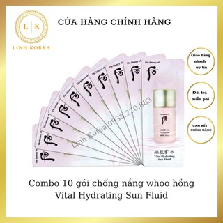 Combo 10 gói chống nắng whoo hồng Vital Hydrating Sun Fluid