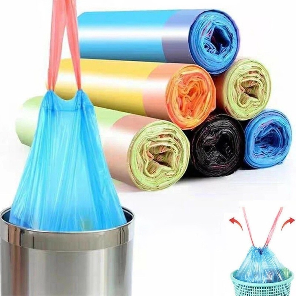 Túi đựng rác Có dây rút (45x50cm) - Cuộn Túi Bóng Chứa Rác, Túi Đựng Rác Có Quai, Tiện Dụng, Sạch Sẽ