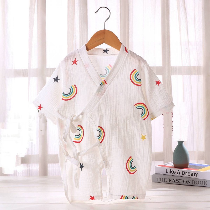 Bộ Áo Liền Quần Bằng Cotton Phong Cách Kimono Thời Trang Mùa Hè 2023 Dành Cho Bé