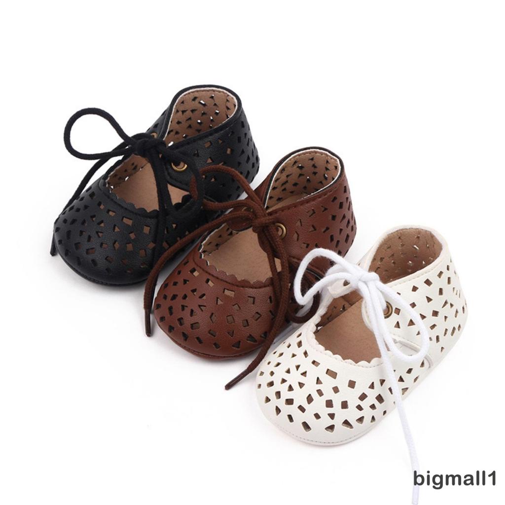 Giày Búp Bê Da PU Chống Trượt Xinh Xắn Cho Bé Gái 3-11 Tháng Tuổi