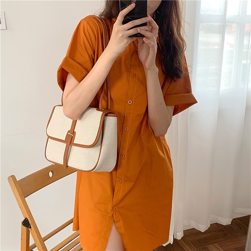 Túi Xách canvas Sức Chứa Lớn Phong Cách retro Đơn Giản Thời Trang Mới