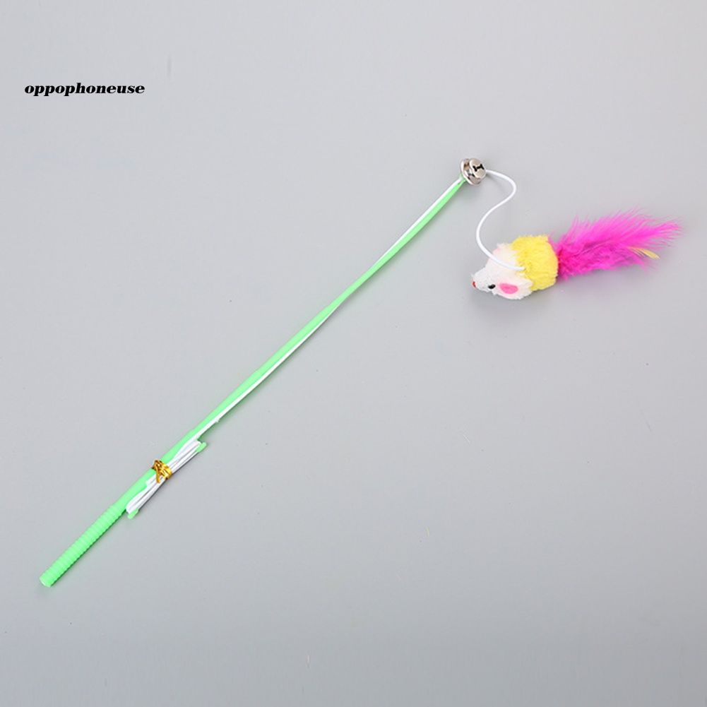 Đồ Chơi Cần Câu Đính Lông Vũ Hình Chuột Dễ Thương Cho Mèo Cưng OPPO
