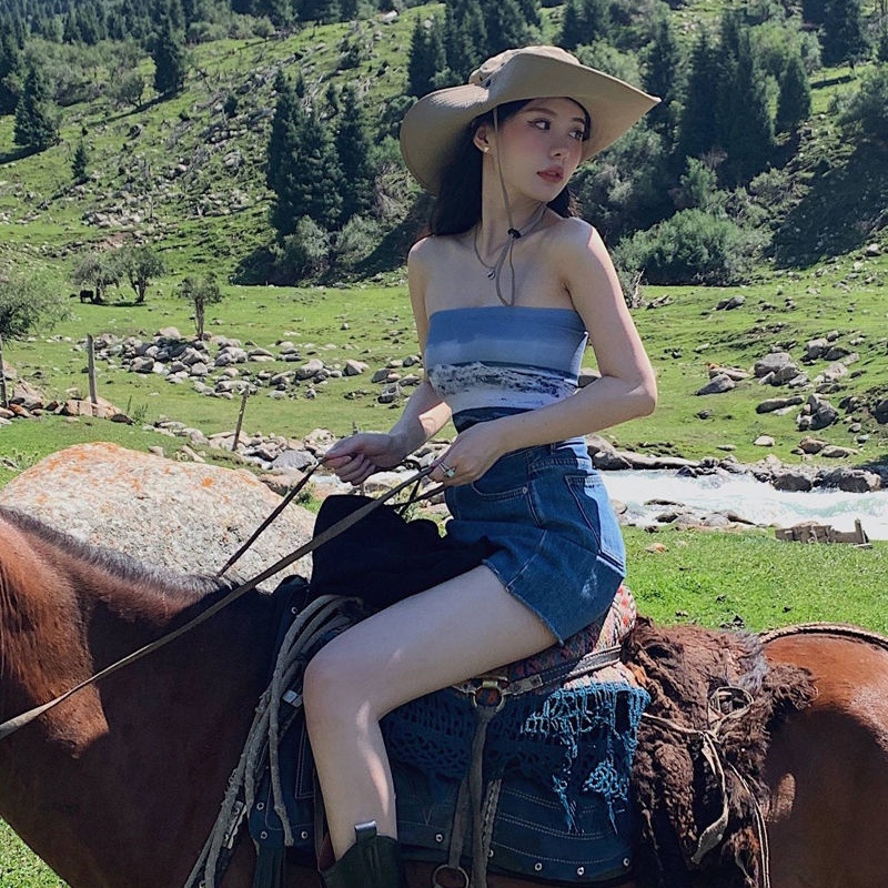 Mũ Tai Bèo Chống Nắng Thoáng Khí Phối Dây Rút Phong Cách Cao Bồi Cho Nam Và Nữ