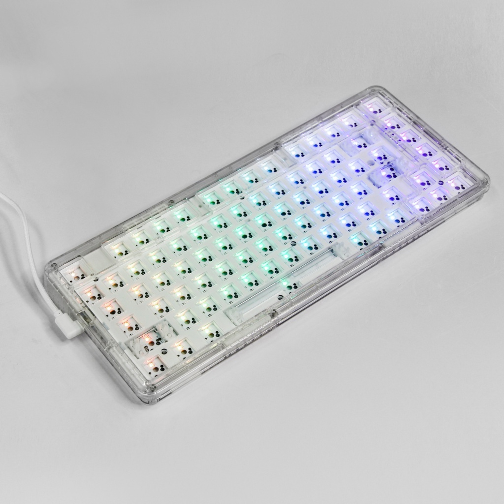 Bàn Phím Cơ Chơi game Có Dây 75% zt82 Trong Suốt Màu Cầu Vồng