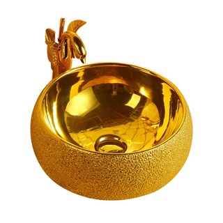 Chậu lavabo mạ vàng PVD, Chậu rửa mặt mạ vàng PVD Kobesi