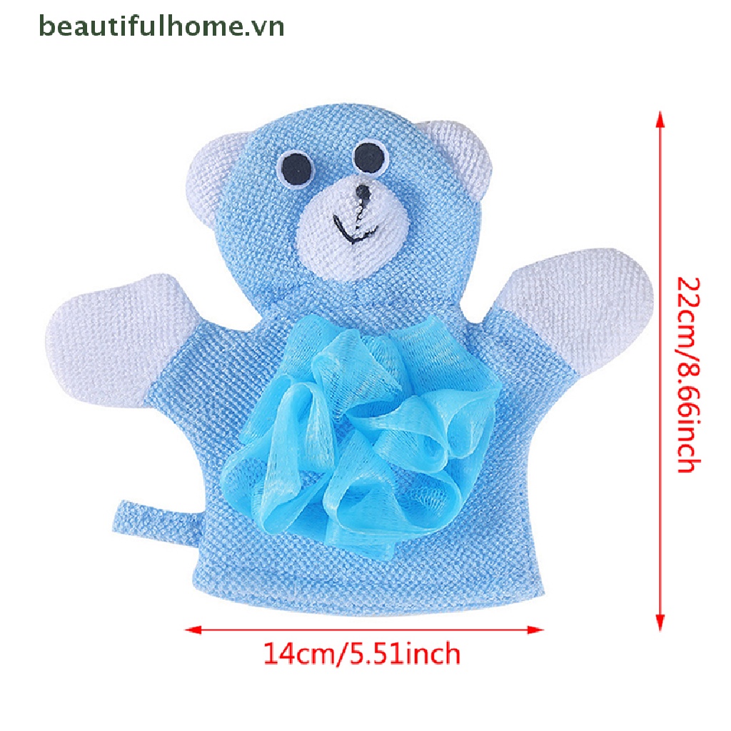 Găng tay đi tắm / Rửa Mặt Bằng cotton Hình Động Vật Cho Bé