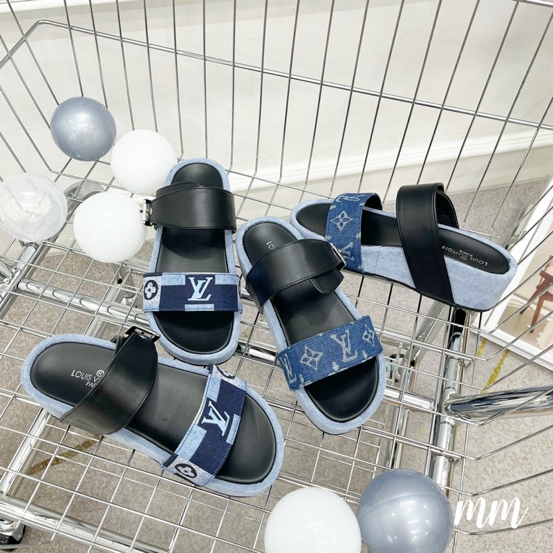 Dép nữ quai đen khóa phối màu nâng đế Nguyên hộp hãng cao cấp