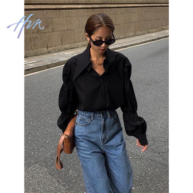 Áo Sơ Mi Trắng Tay Dài Dáng Rộng Phong Cách Cổ Điển Thời Trang Mùa Thu Mới 2023 Dành Cho Bạn Nữ