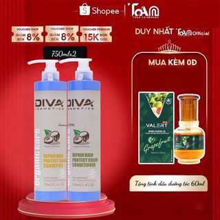 Dầu gội xả phục hồi giữ màu nhuộm diva 750ml chính hãng