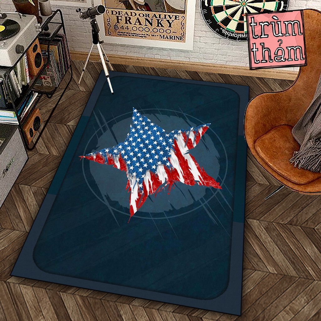 Thảm Trang Trí Jmcase Ngôi Sao Mỹ American Star Vintage Aesthetic X Decor Phòng Ngủ Phòng Khách Văn Phòng