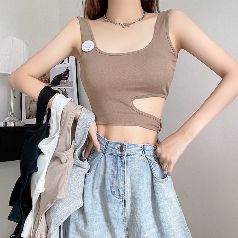 Áo Tank Top Dệt Kim Mỏng Màu Trơn Thời Trang Mùa Hè Quyến Rũ Cho Nữ