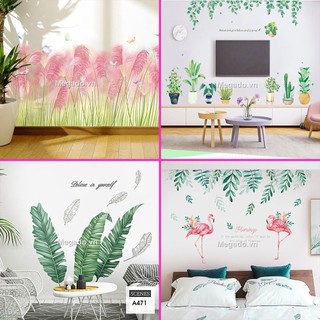 Decal cây xanh, decal lá xanh, decal lá cây nhiệt đới [AL0004]