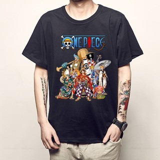 Áo thun in hình One Piece Luffy màu đen và trắng - Form rộng