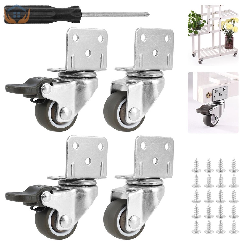 Set 4 Bánh Xe Cao Su Hình Chữ L Chuyên Dụng Cho Đồ Nội Thất SHOPTKC5239