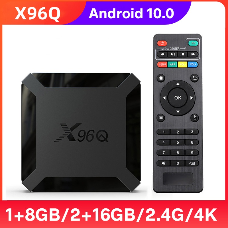 Đầu TV Box X96Q Thông Minh Android 10.0 2.4G Wifi 4K Quad Core 1G 8G ChấT LượNg Cao