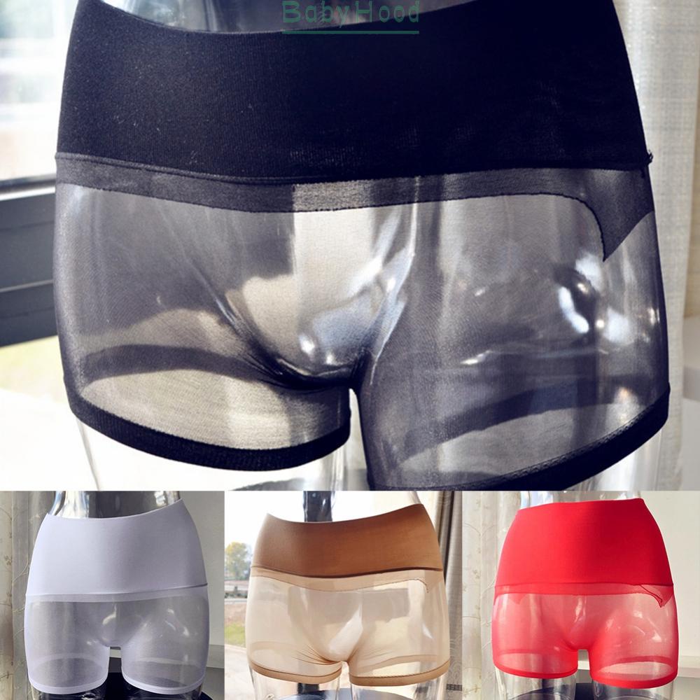 Men Boxer Shorts Seamless See-through Underwear Sexy Pantyhose Underpants Trunks Underwear#BBHOOD