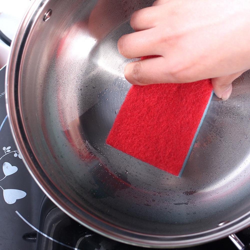 AARON1 Bộ 5 Miếng Mút Rửa Chén Hai Mặt Đàn Hồi Nhiều Màu Chống Trầy Xước