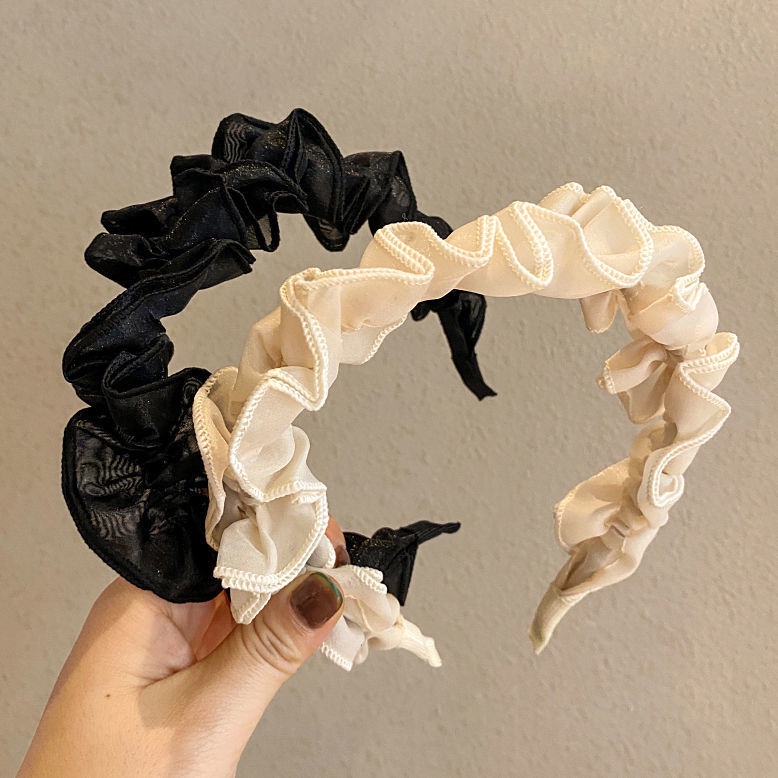 [Magpie] Băng Đô Nơ Cài Tóc Rửa Mặt Bằng satin Bản Rộng Màu Đỏ Phong Cách retro Hàn Quốc