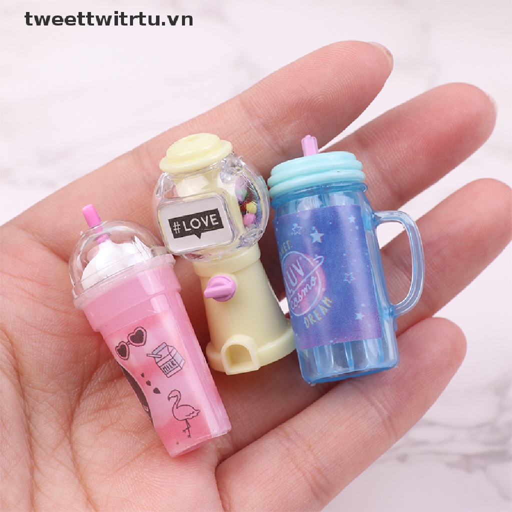 Set 3 Mô Hình Ly Nước Mini Trang Trí Nhà Búp Bê