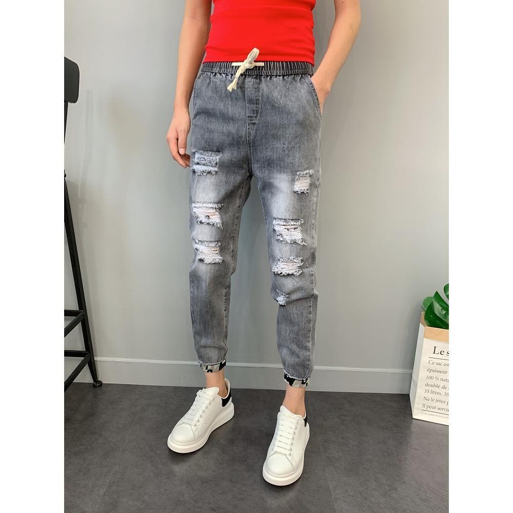 Quần Jeans Dài Phối Vết Rách Cá Tính Thời Trang Cho Nam