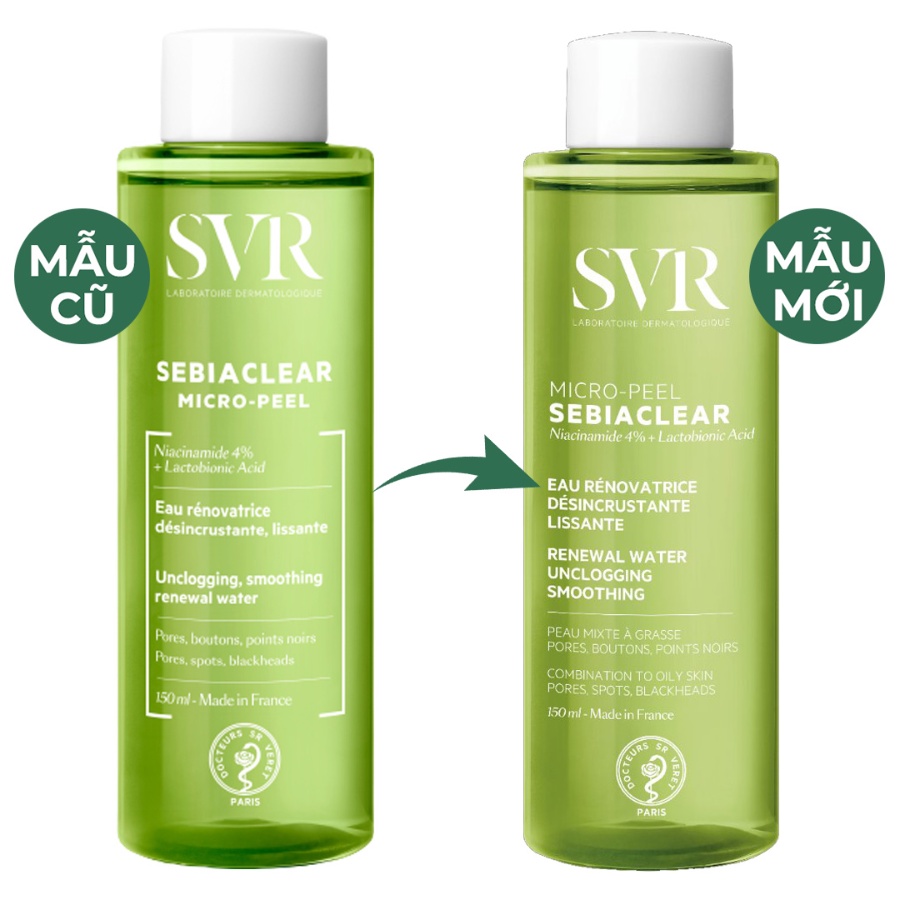 Nước Cân Bằng Da SVR SEBIACLEAR MICROPEEL 150ml Dành Cho Da Dầu Mụn
