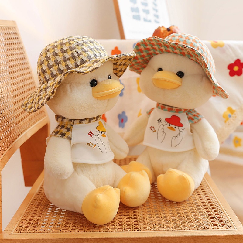 Mới Thú Nhồi Bông Hình Chú Vịt Đội Mũ Dễ Thương