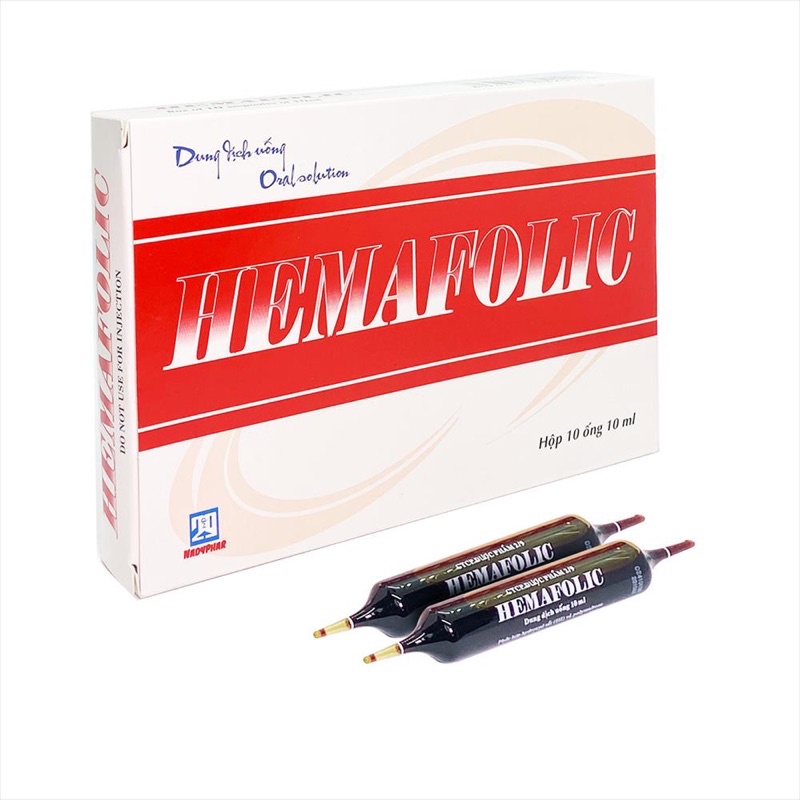 Ống bổ sung Sắt cho cơ thể HEmafolic hộp 10ống10ml