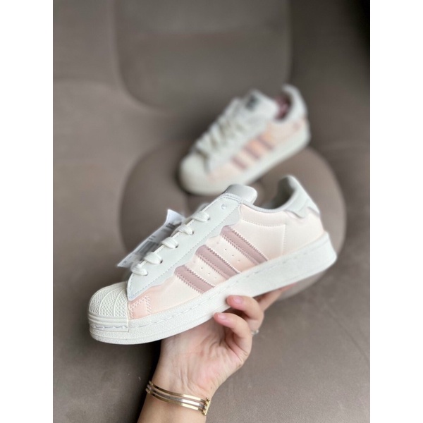 Giày sneaker adidas superstar màu kem, Giầy adidas superstar màu hồng , xanh Ngọc nam nữ đủ size hàng cao cấp
