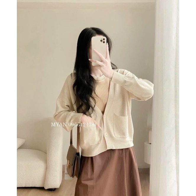 Áo khoác len cardigan hai túi siêu xinh!