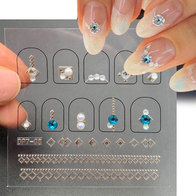 UR SUGAR Sticker 3D Hình Bươm Bướm Trái Tim Đính Đá Dùng Trang Trí Móng Tay