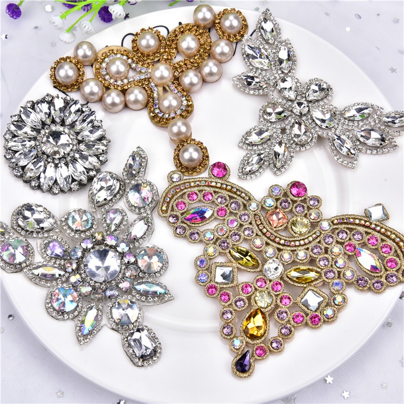 Set 2 Miếng Vá Giày Cao Gót / Giày Cao Gót Đính Đá / Hạt Ngọc Trai / Hoa Xinh Xắn