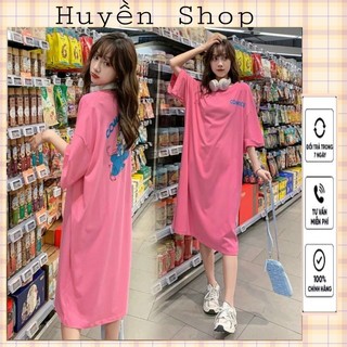 Đầm Suông Nữ Váy Xuông Cotton Hoạ Tiết COMIC Chất Cotton Thấm Hút Mồ Hôi Fom Dưới 70kg