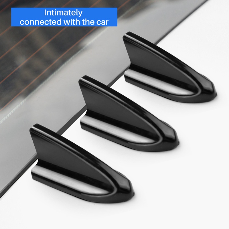 Set 6 Phụ Kiện Hình Vây Cá Mập Màu Đen Trang Trí Mui Xe Ô Tô