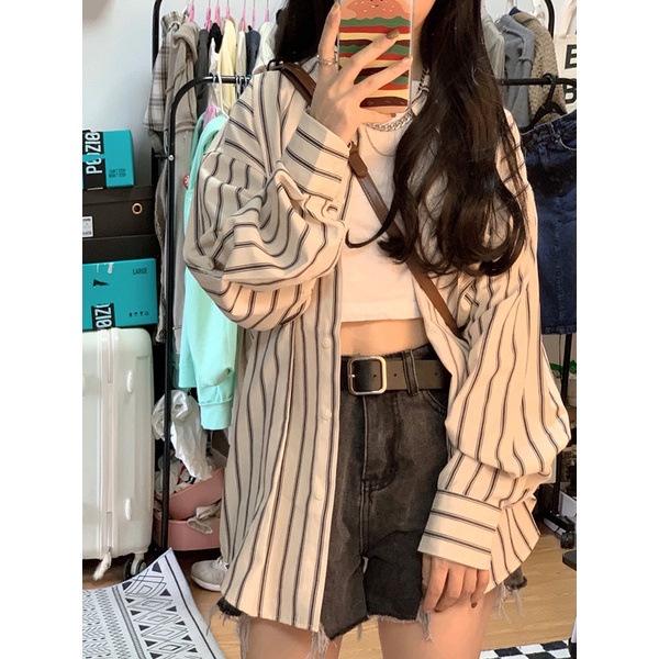 Áo Khoác Sơ Mi Cardigan Mỏng Tay Dài Chống Nắng Phong Cách Hàn Quốc Thiết Kế Mới 2023 Dành Cho Bạn Nữ