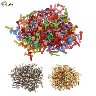 [Szlinyou1] 100Pc Kim Loại Đầu Tròn Brads Giấy Thủ Công Scrapbook Fastener