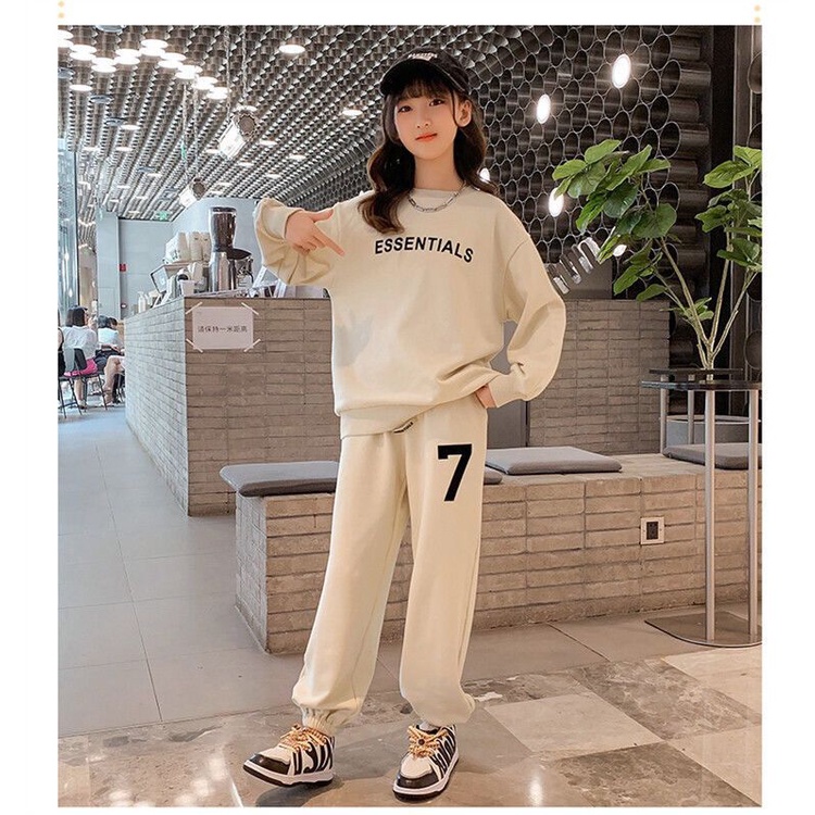 Set Đồ Thể Thao Gồm Áo Sweater Tay Dài Và Quần Dài Thời Trang Xuân Thu Phong Cách Mới Cho Bé Gái 3-5 - 8-10 - 12-13 Tuổi
