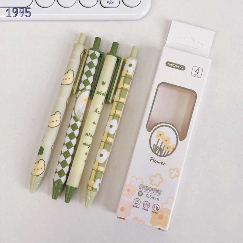 Bút Bi Đen Ngòi 0.5mm Hoạ Tiết Dễ Thương o