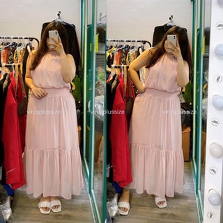 [virusplussize]Đầm laundry midi chất voan bigsize