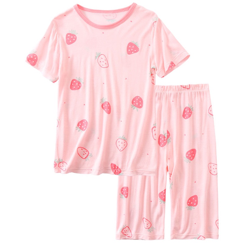 Bộ Đồ Ngủ Tay Ngắn Mỏng Thoáng Khí Phong Cách Mới Cho Bé Gái-KAD
