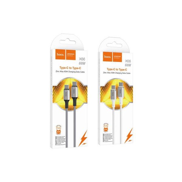 Cáp Hoco sạc nhanh dây nhựa 2 đầu TypeC 3.0A Hoco X66 - 1m