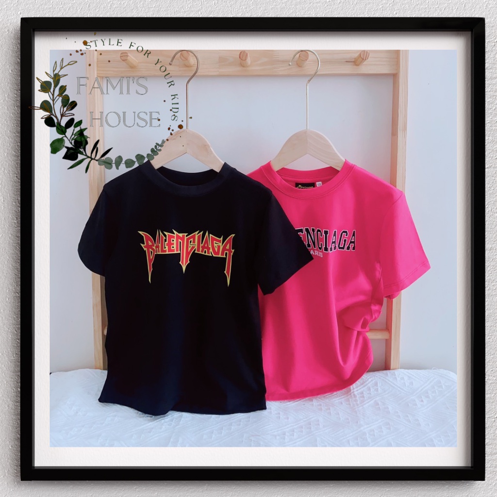 Áo thun MẸ và BÉ tay lỡ Ba.len.gobal cho bé , áo thun unisex trẻ em