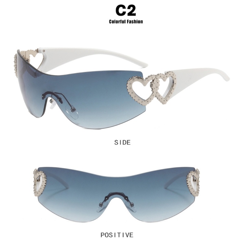 Kính Mát Không Gọng Hình Trái Tim ONERI y2k