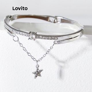 113xj vòng tay lovito kim loại đính đá hình ngôi sao l31ld048