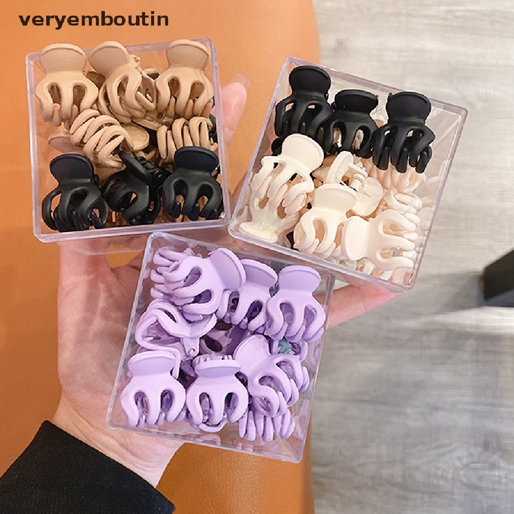 Set 10 Kẹp Tóc Mini Bằng Nhựa Nhám Chống Chảy Xệ Dễ Thương