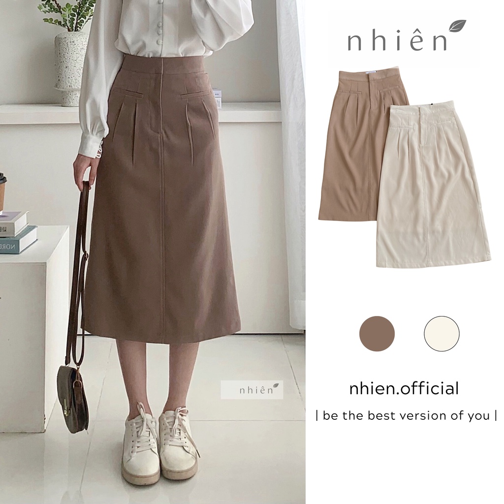 Chân váy công sở nữ - chân váy dáng dài nhienhienvintage BV93