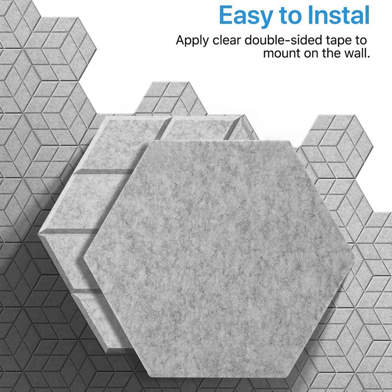 Set 12 Tấm Xốp Cách Âm Tự Dính Kích Thước 13.8 X 12 X0.4Inch Màu Xám Tiện Dụng Cho Studio / Thu Âm / Văn Phòng