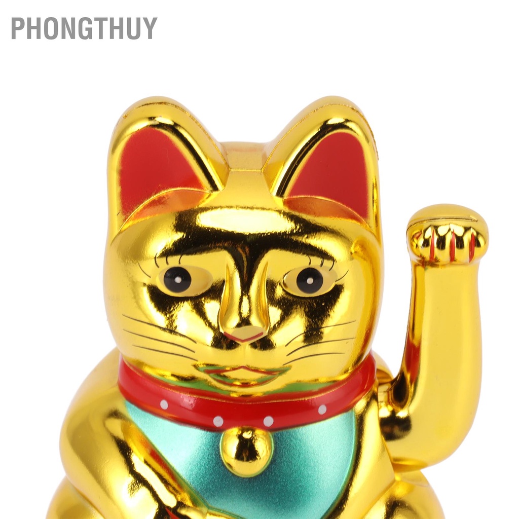 Mèo thần tài - mèo vẫy tay may mắn 4 inch bằng pin hút tài lộc Trang trí bàn làm việc Tặng quà