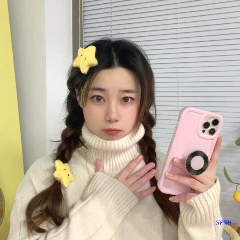 Kẹp Tóc Hình Ngôi Sao Màu Vàng Dễ Thương Chống Trượt Cho Bé Gái