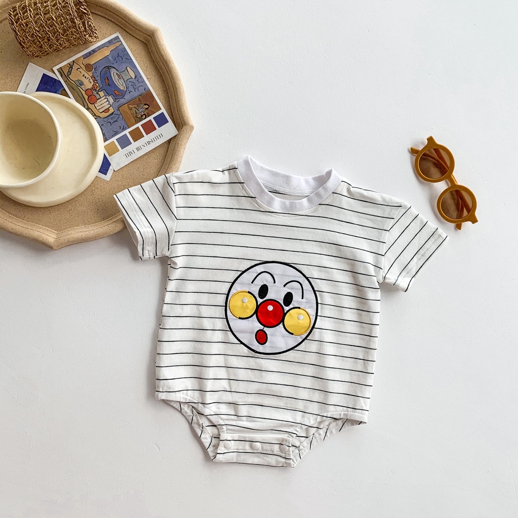 Áo liền quần tay ngắn in họa tiết hoạt hình thời trang mùa hè dành cho bé sơ sinh